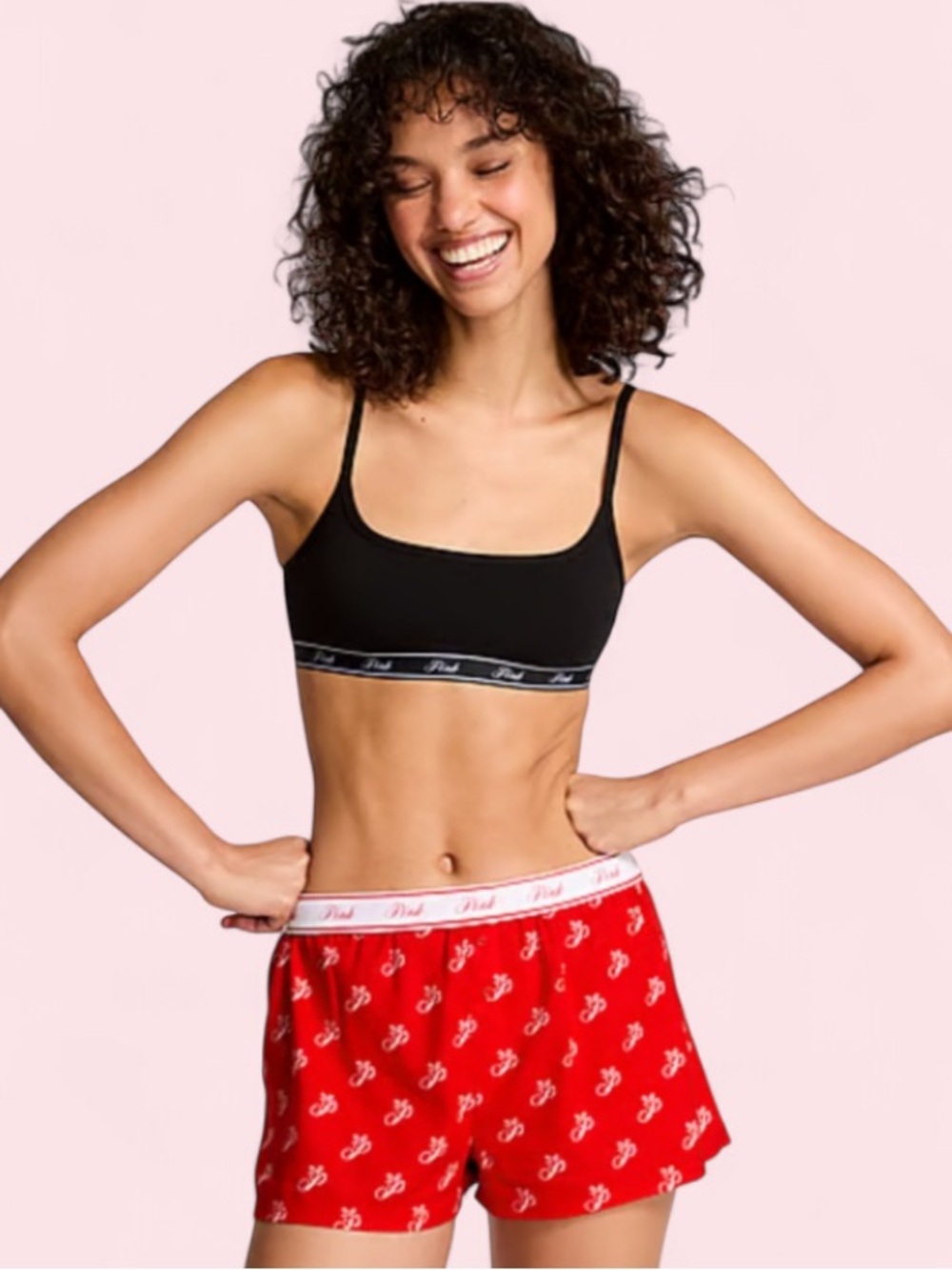 🆕❤️ Boxy Flannel Pajama Shorts PINK Victoria’s Secret XS NWT